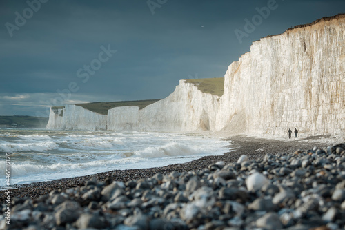 Birling Gap and the Seven Sisters chalk cliffs, East Sussex, South Downs National Park, England photo