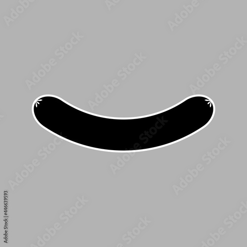 Blood sausage black and white vector illustration. Isolated silhouette on blank background.
