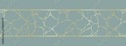 Abstract hand drawn seamless pattern, kintsugi background with gold gradient, organic surface, great for textiles, banners, wallpapers, tiles - vector design photo