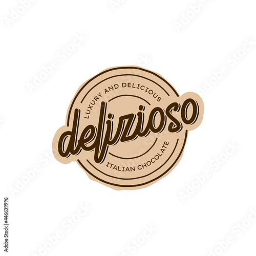 Illustration badge chocolate or food logo design inspiration