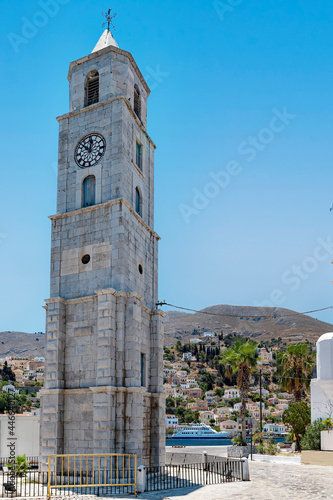 Symi Greek Island Dockside Clock Tower