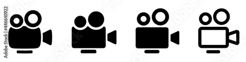 Camera icons set. Video camera collection set. Film, movie, tv, video symbol - stock vector.