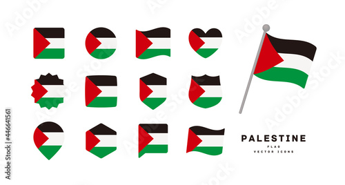 Palestine flag icon set vector illustration