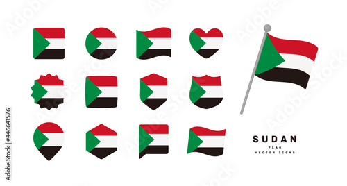 Free Download Sudanese flag icon set vector illustration - GFXLoad