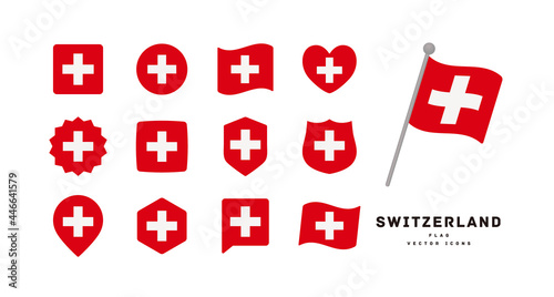 Swiss flag icon set vector illustration photo