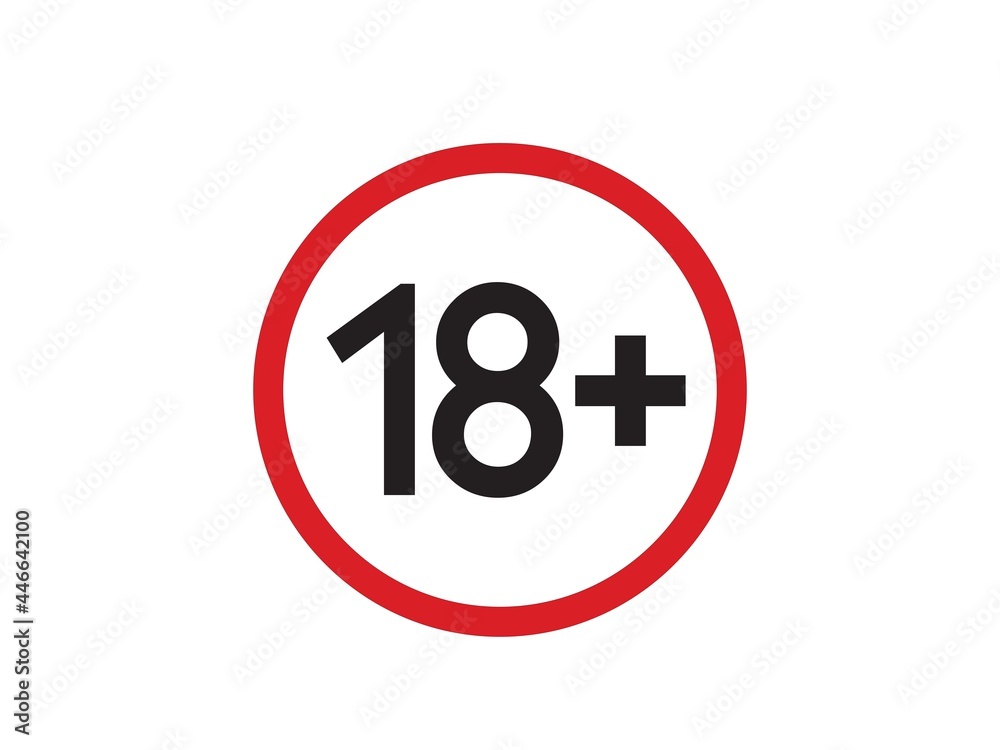 18+ icon. 18+ age restriction vector sign. 18+ icon. 18+ age restriction vector sign.