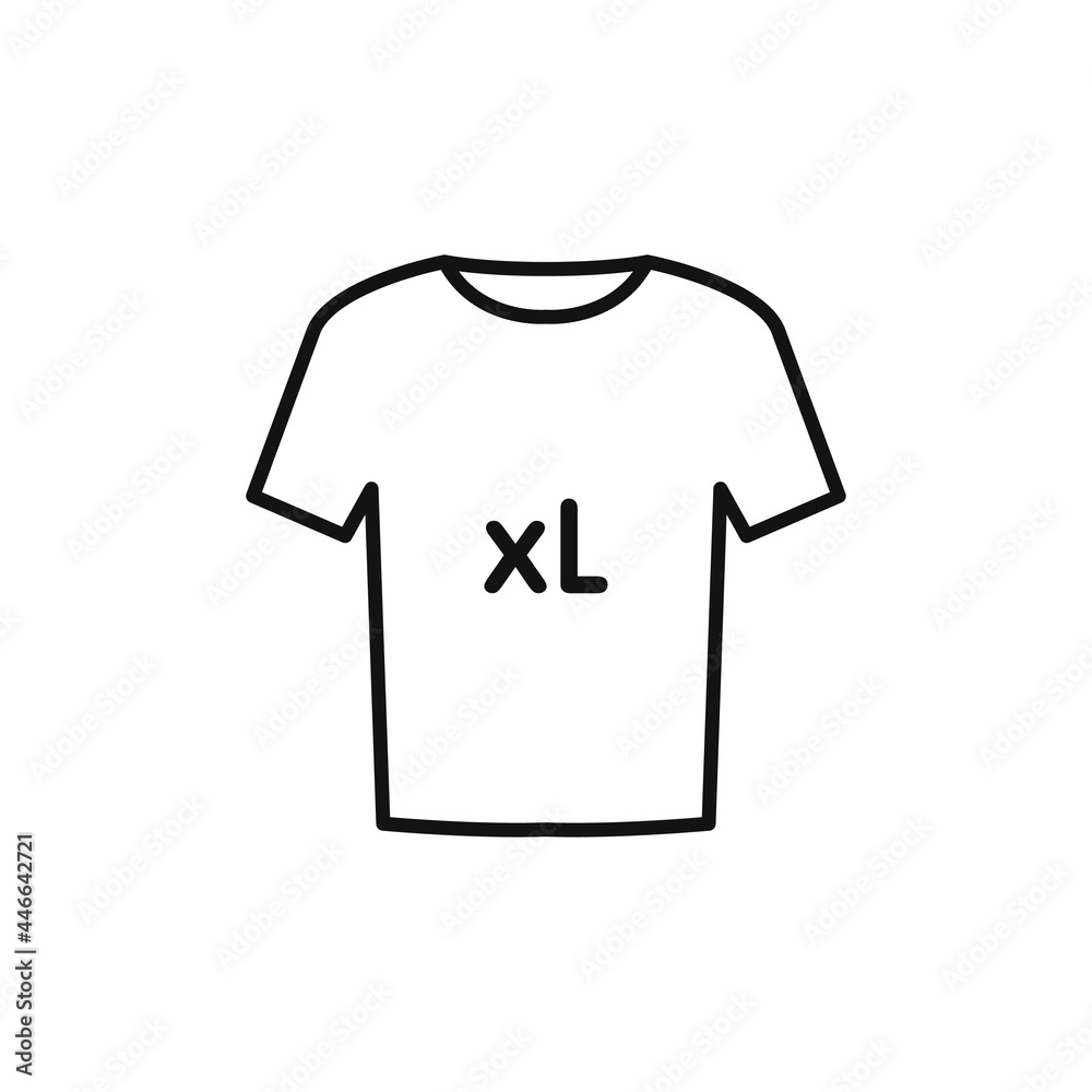 T-shirt icon with XL size. Outerwear. Vector illustration T-shirt icon with XL size. Outerwear. Vector illustration