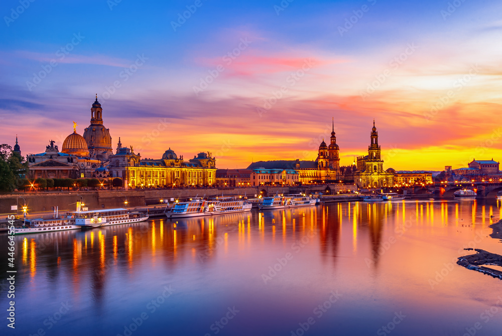 Old Town Riverfront of Dresden, Germany