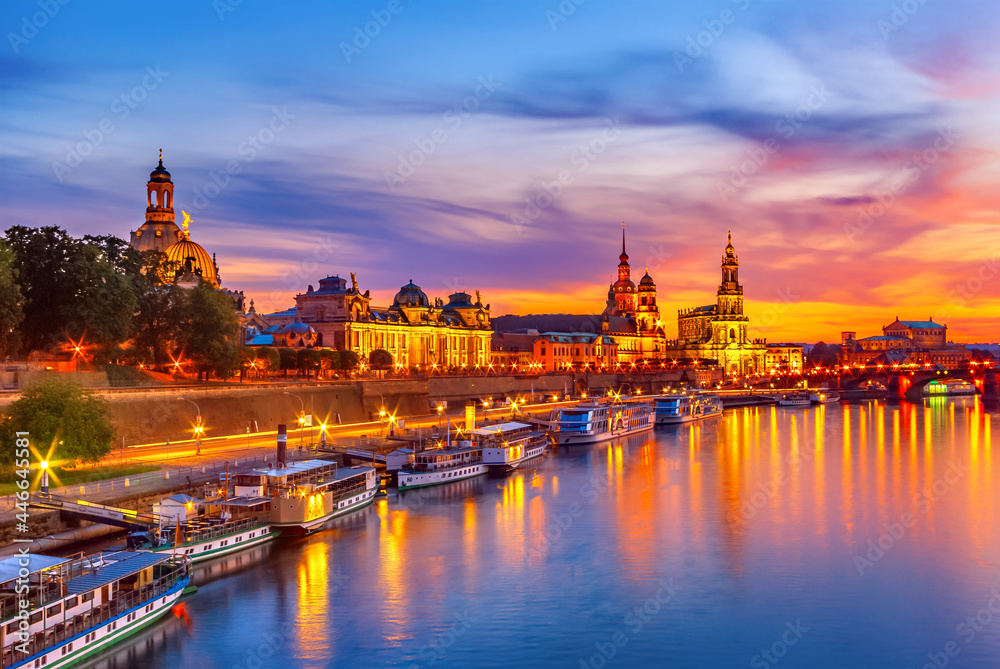 Old Town Riverfront of Dresden, Germany Old Town Riverfront of Dresden, Germany