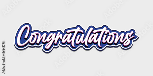 Congratulations - Vintage - Lettering, Handwritten, Vector Illustration for greeting eps 10