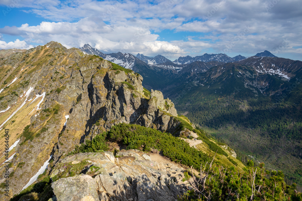 Naklejka premium Ridge trail in the Western Tatras.
