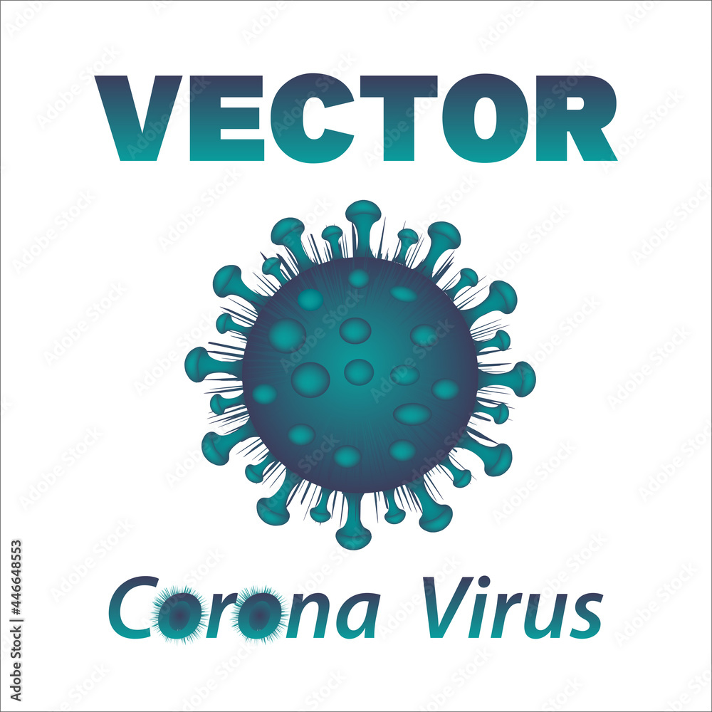 Fototapeta premium Corona virus 2019-nCoV. Corona virus icon. turquoise blue tosca virus, white background editable eps 10