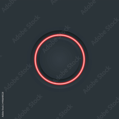 Luminous button or switch in Neomorphic style. Design for applications. Element for user interface and design. Vector graphics.