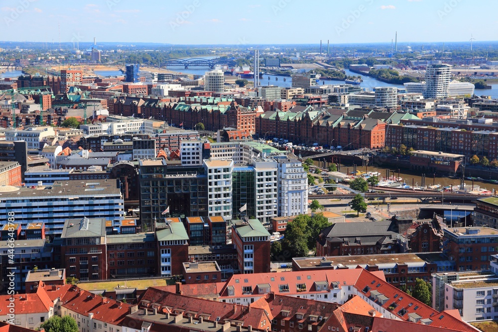 Hamburg city aerial view, Germany