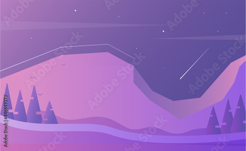 Vector minimal colorful landscape A gradient mount