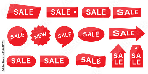 Collection of discount tags. Sale banners horizontal and vertical design. Template for website, poster, banner, flyer. Special offer with a discount.