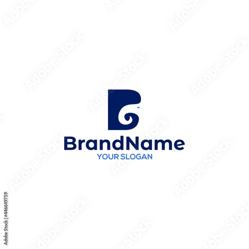 Elephant in Letter B and G Logo Design Vector
