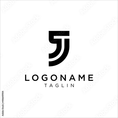 Letter S and J logo design template.
