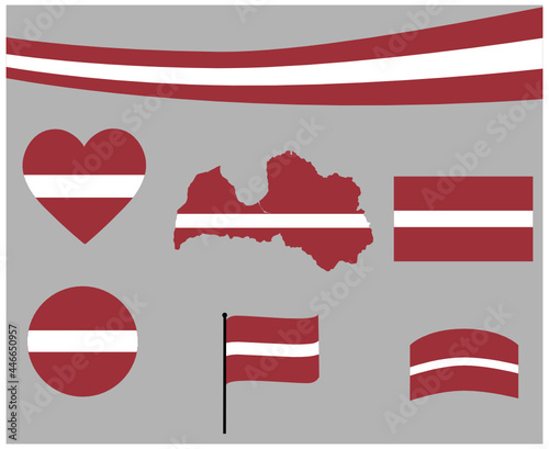 Free Download Latvia Flag Map Ribbon And Heart Icons Vector Illustration Abstract Design Elements collection - GFXLoad