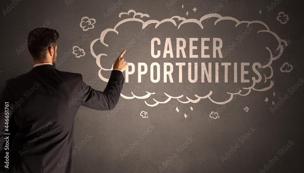 businessman drawing a cloud with inscription