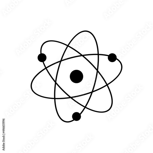 Silhouette atom symbol science. Symbol education, scientific research.