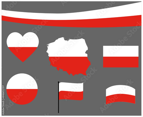 Free Download Poland Flag Map Ribbon And Heart Icons Vector Illustration Abstract Design Elements collection - GFXLoad
