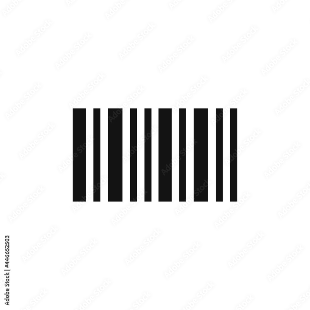 Simple Barcode Icon. Almost black barcode for scanning to check product prices Isolated on white background. Simple Barcode Icon. Almost black barcode for scanning to check product prices Isolated on white background.