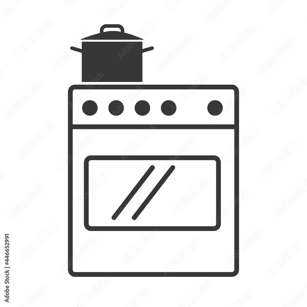 icon stove and cooking pot vector illustration icon stove and cooking pot vector illustration