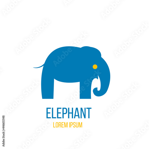 Abstract Elephant Figure Icon in Blue