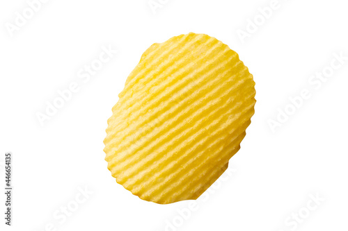 Konstfotografi potato chip isolated on white background