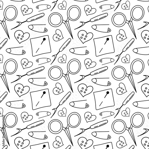 Made with love. Hand drawn colored vector set.