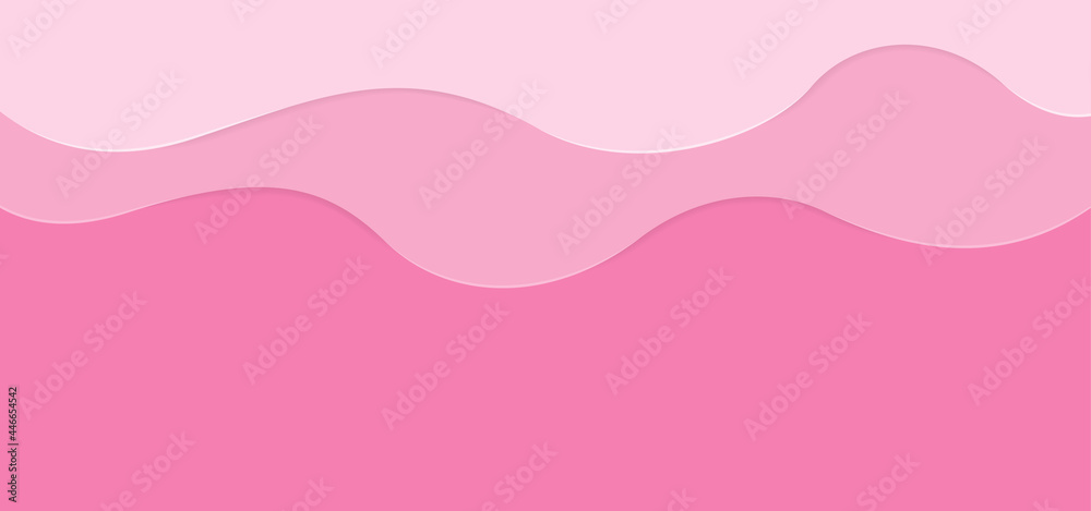 Pink abstract background with wave lines and shadows