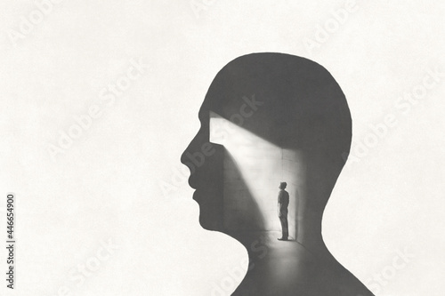 illustration of mind prison surreal abstract concept photo