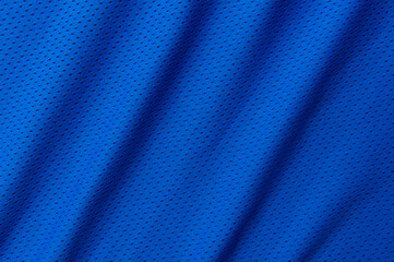 Blue football, basketball, volleyball, hockey, rugby, lacrosse and handball jersey clothing fabric texture sports wear background