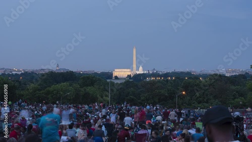 ARLINGTON VA, UNITED STATES - Jul 05, 2021: A 4k time-lapse of crowds gathered in Arlington, US photo