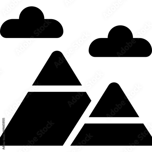 Mountan glyph solid icon