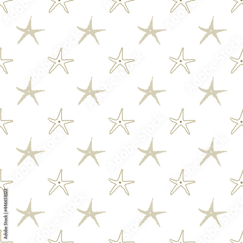 beige seashells seamless patterns