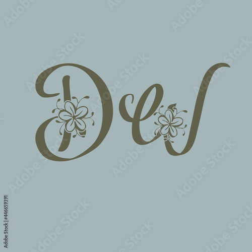 Creative DW Letter Logo Design .Design for new Company Logo .Creative Initial DW Letter logo Manual Elegant with flower logo. Letter logo.Beauty,Fashin logo.