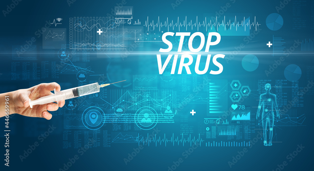 Syringe needle with virus vaccine Syringe needle with virus vaccine
