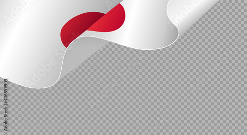 Waving flag of  Japan isolated  on png or transparent  background,Symbols of  Japan,template for banner,card,advertising ,promote, TV commercial, ads, web, vector illustration