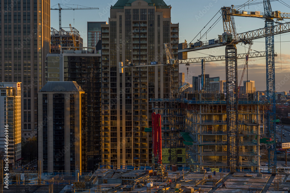 Construction of High Rise Buildings in Downtown Atlanta, Georgia Construction of High Rise Buildings in Downtown Atlanta, Georgia