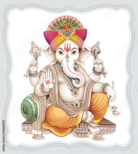 High Resolution Indian Gods Ganesha Digital Painting