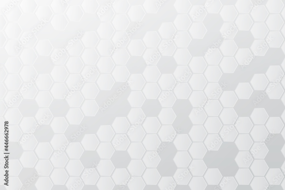 Fototapeta premium White Background of medical concept. Abstract white banner of medical technology and white and grey hexagon concept. Presentation template and banner for design and creative idea.