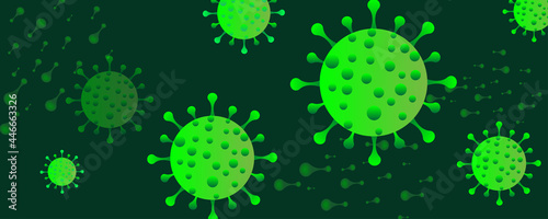 Corona Virus 2019-nCoV, wuhan china, Corona Virus in wuhan. Light green background. Vector illustration of virions of Corona-virus. COVID-19.