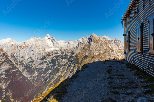 Mountain hut exterior. photo