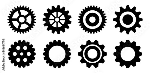 Clockwork gears vector icon set