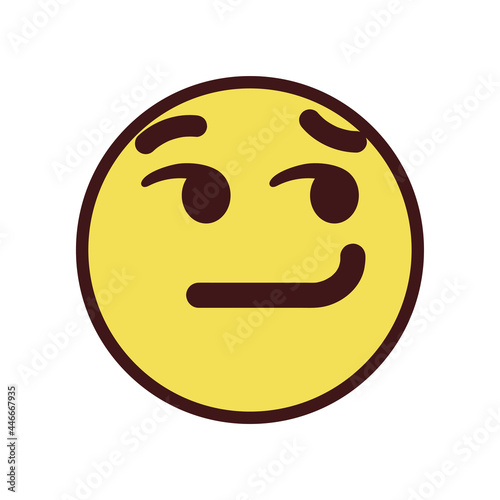 Isolated smirk emoji face icon Vector illustration
