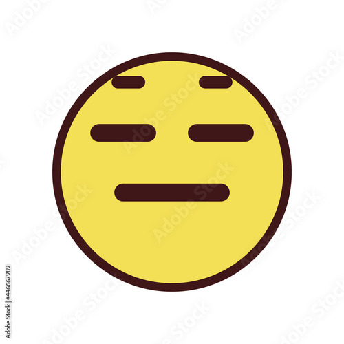 Isolated expressionless emoji face icon Vector illustration