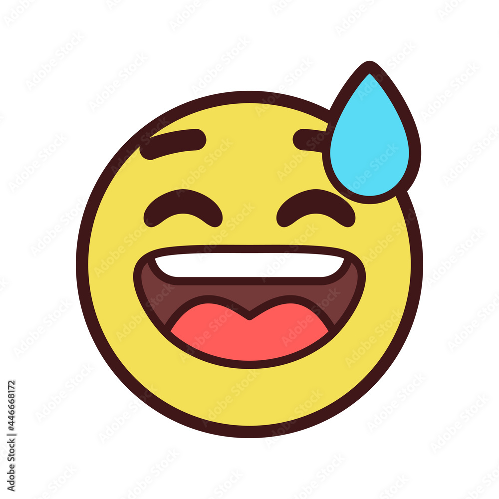 Isolated emoji face of a sweat smile Vector illustration