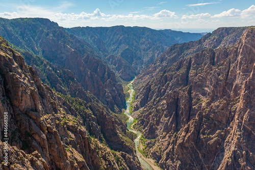 Gunnison river in the depths of Black Canyon of the Gunnison national park, Colorado, USA. photo
